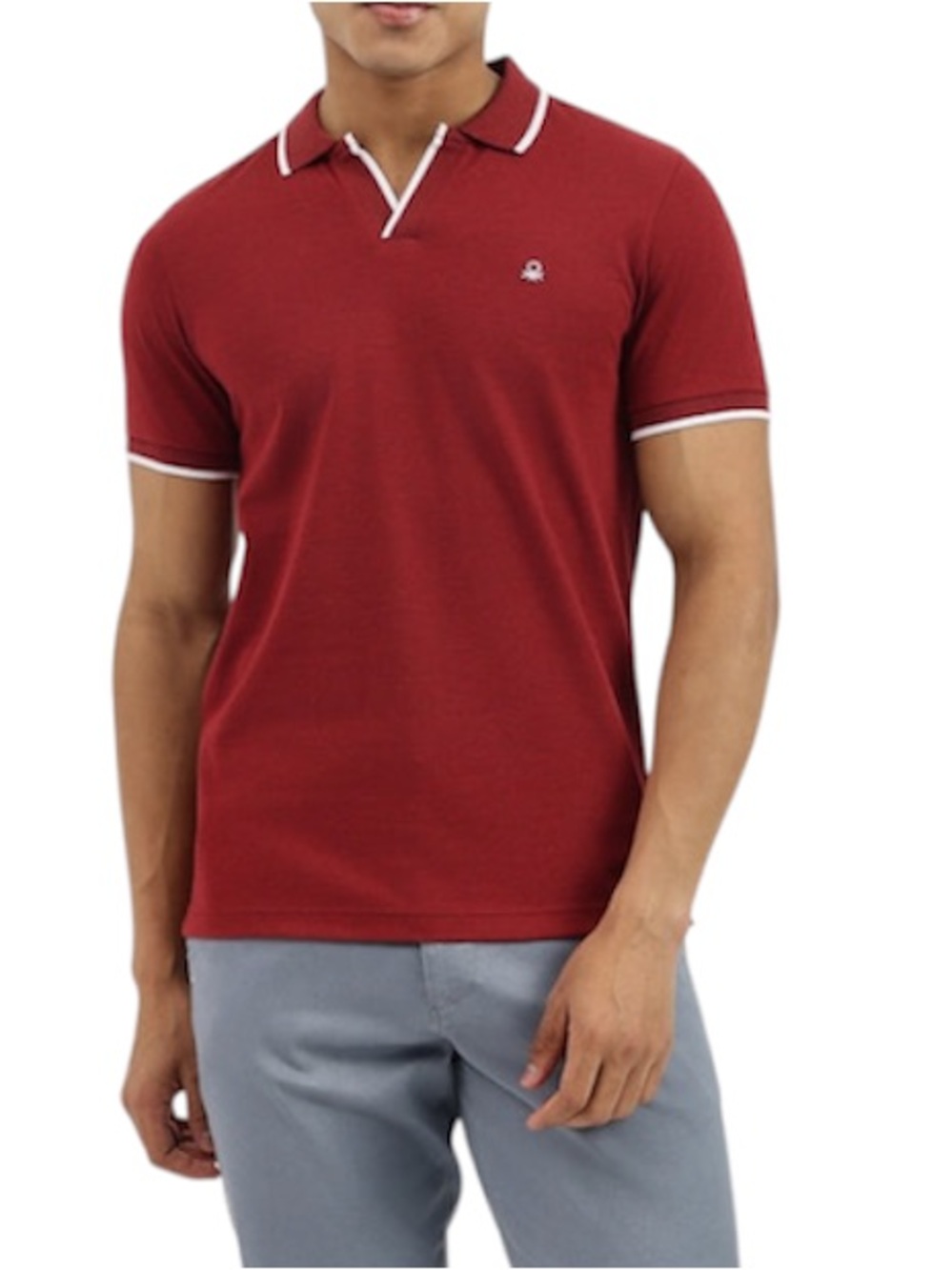 NWT UNITED COLORS OF BENETTON Men's Regular Fit Red Polo Shirt